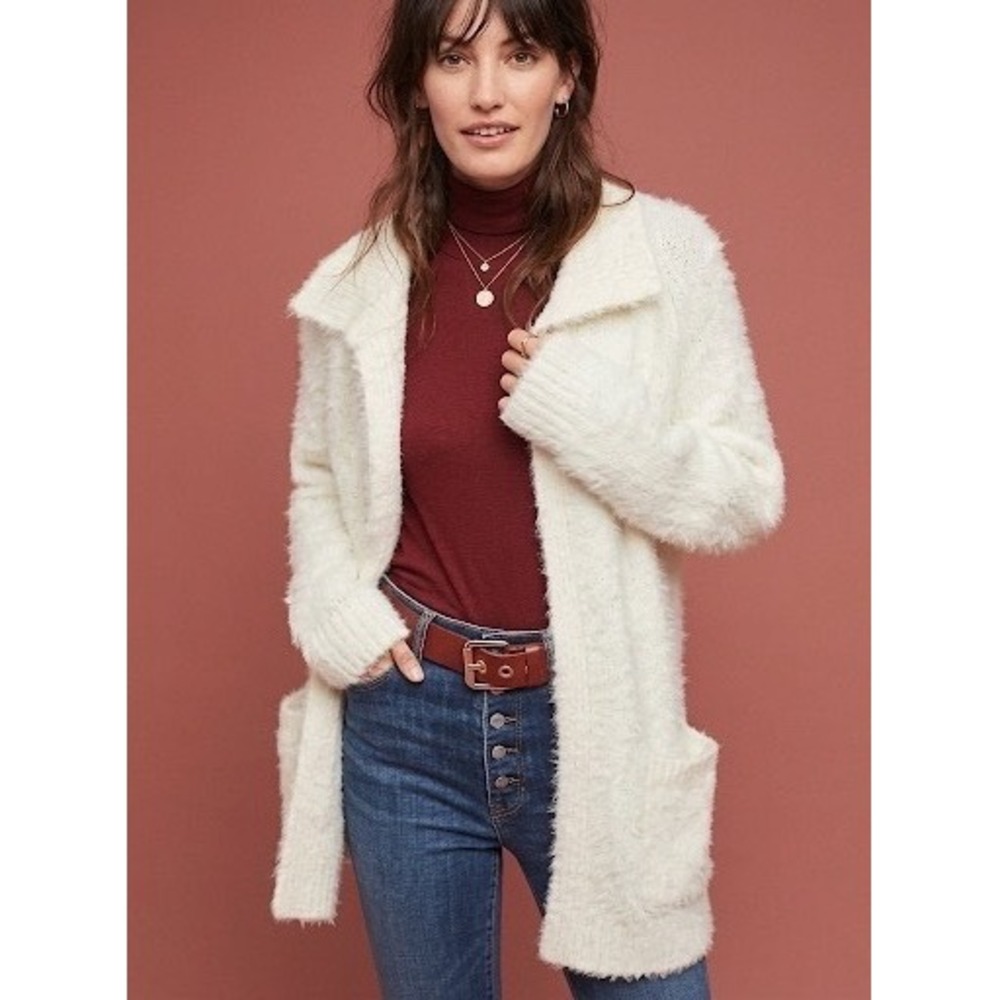 Sleeping on Snow Anthropologie Cardigan Cream M Oversized Soft Cozy Minimalist